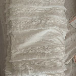 Anthropologie ruffles cotton queen duvet cover